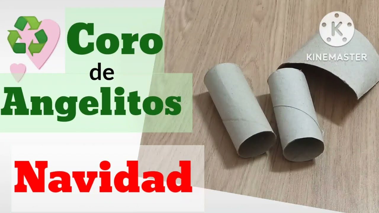 Ángel de Navidad hecho con material reciclable