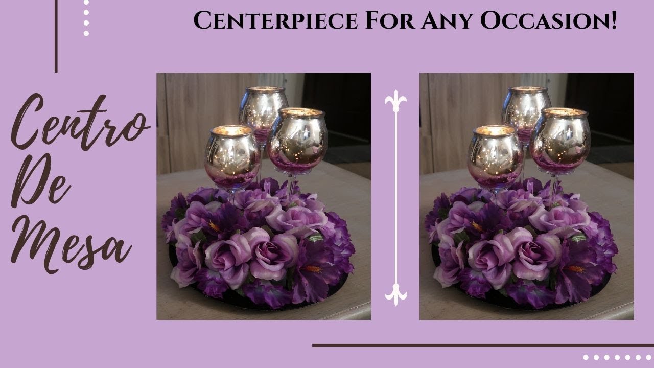 Centros de mesa con flores lilas