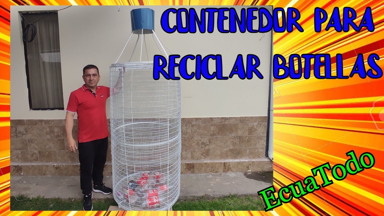 Contenedores de malla para reciclar botellas plásticas