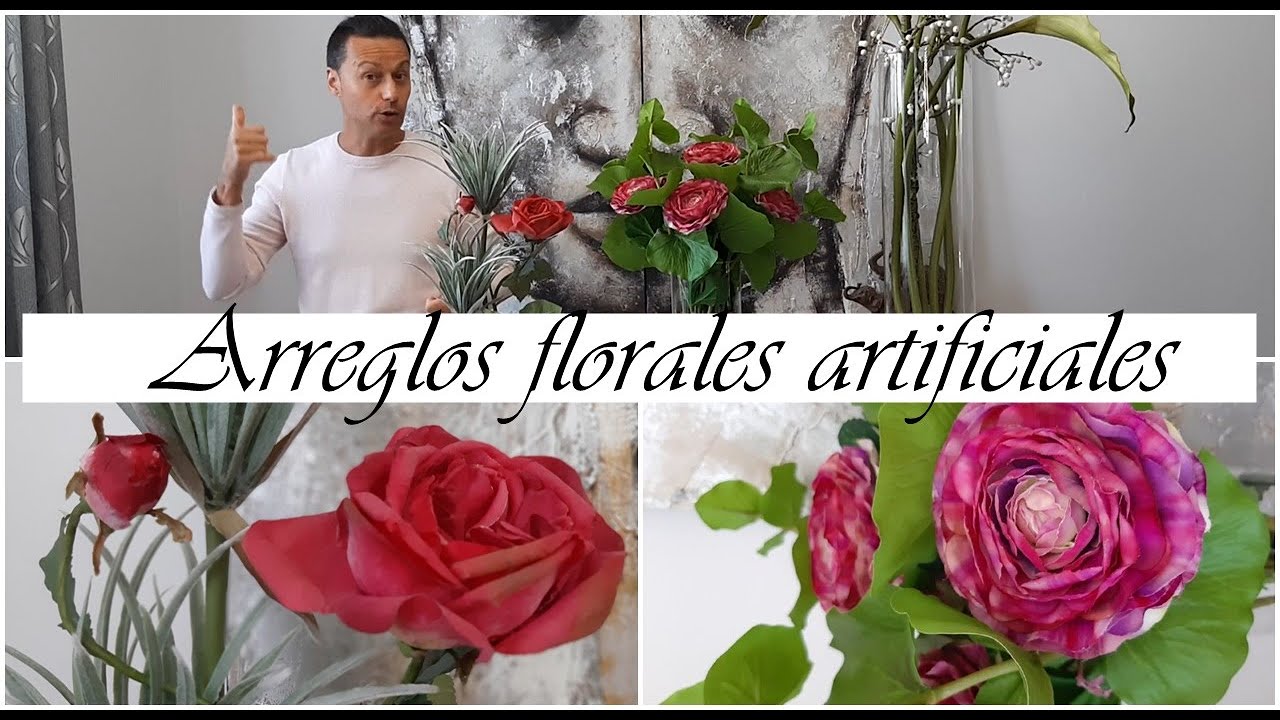 Decoración de jarrones de cristal con flores