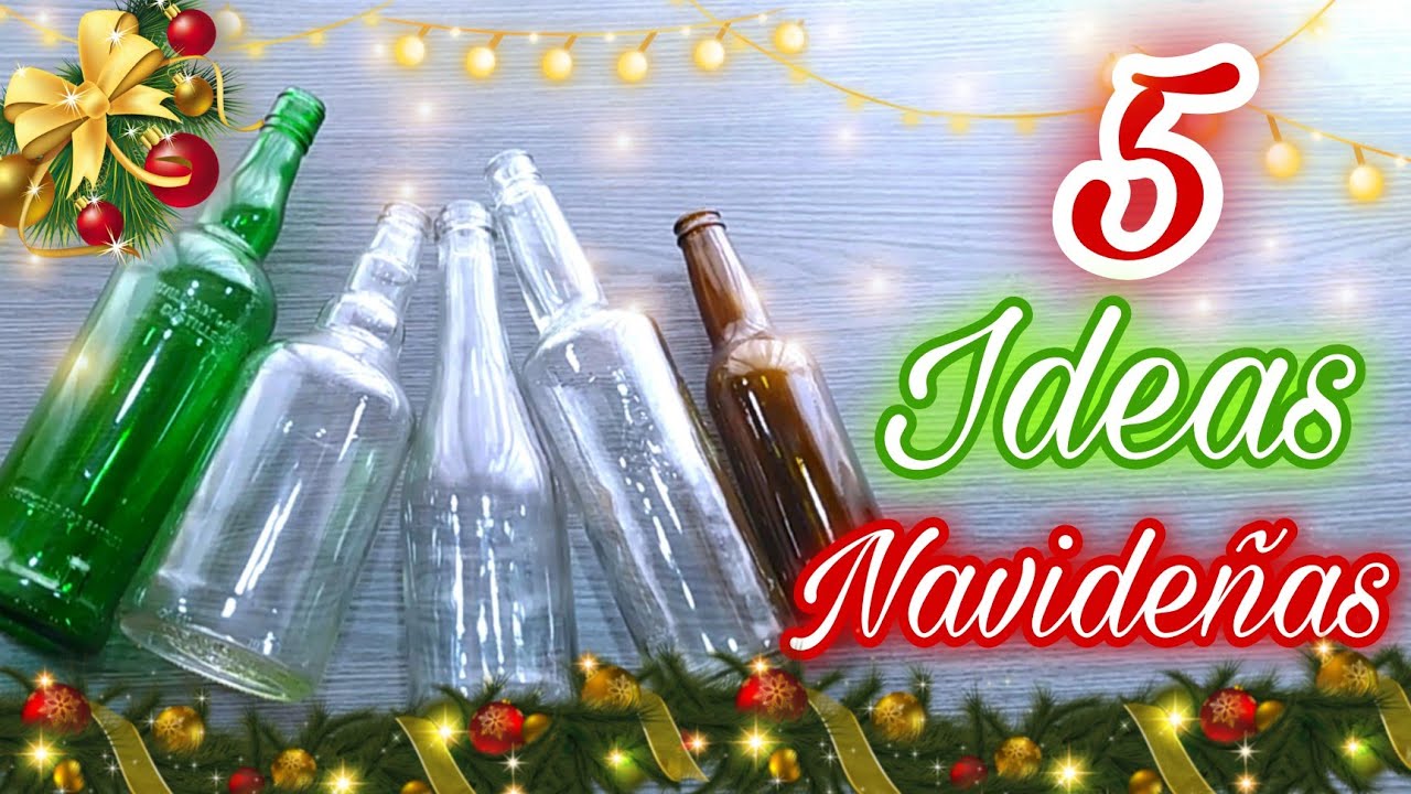 Ideas navideñas creativas con botellas de vidrio
