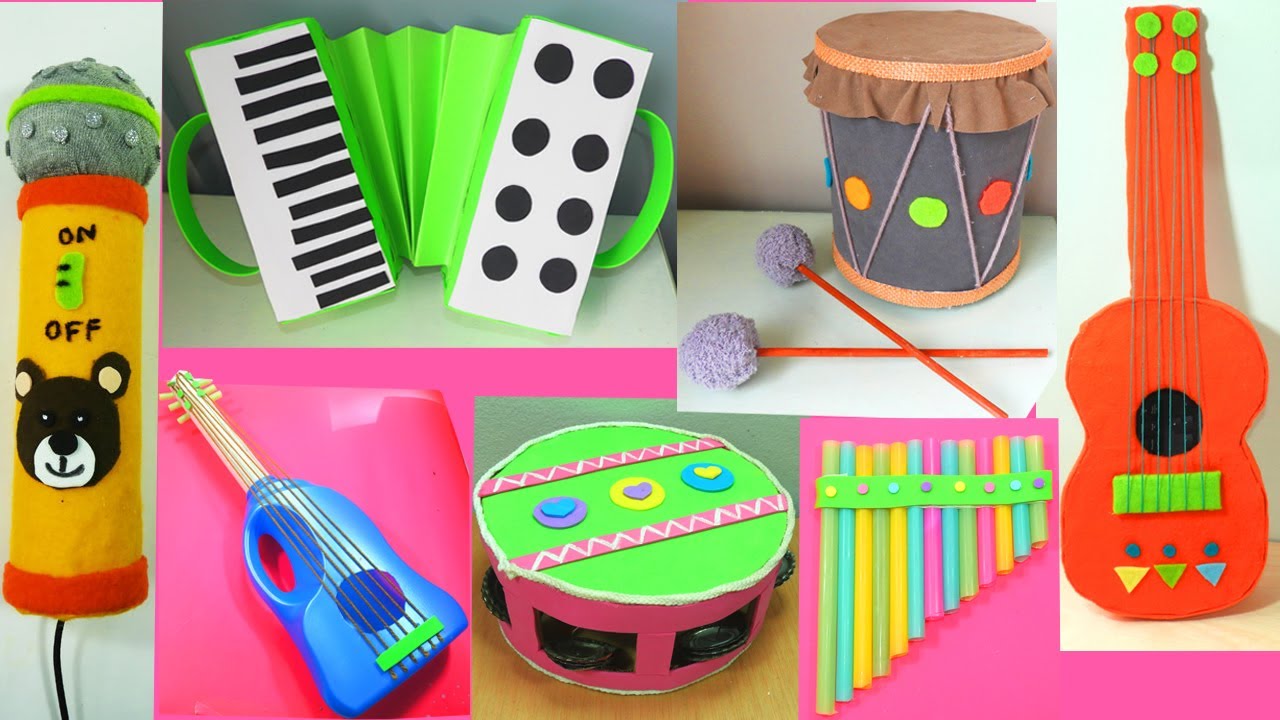 Instrumentos musicales reciclados para niños