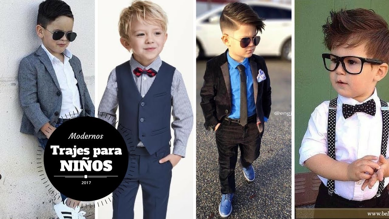 Trajes adorable con tirantes y moño para niños