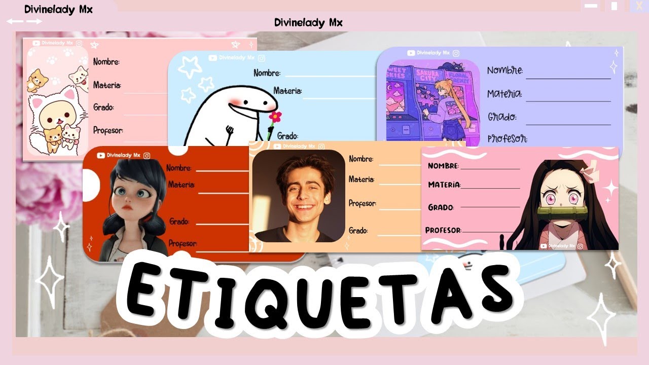 Ideas para etiquetar cuadernos con nombres de materias