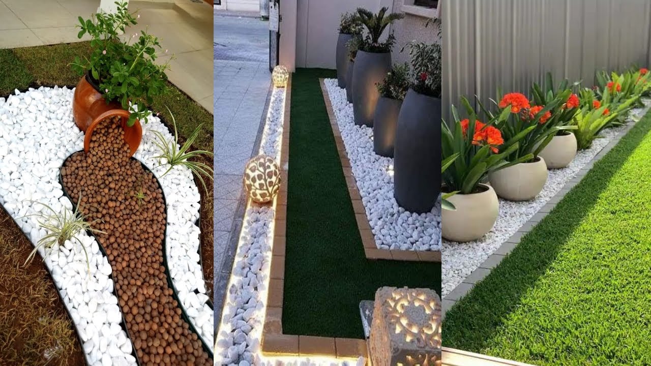 Ideas para jardines pequeños con piedras en frentes de casas