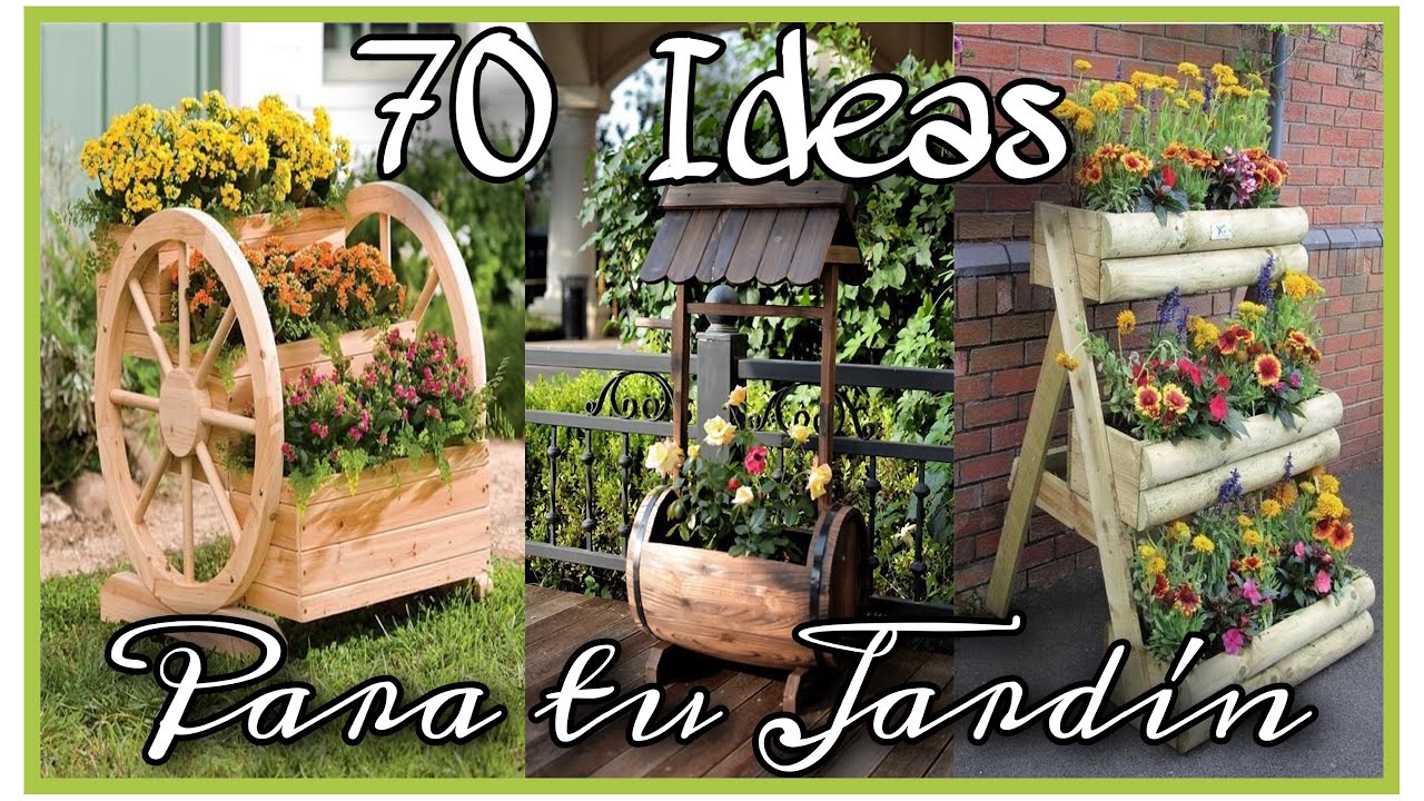 Inspiración para decorar jardines con madera reciclada