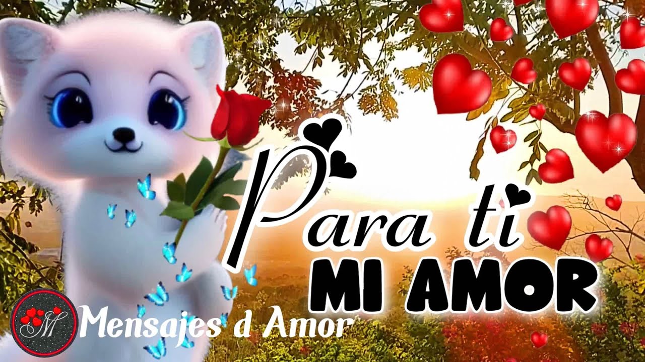 Mensajes románticos con corazones de amor