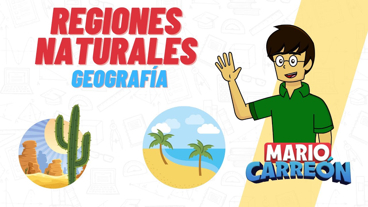 Regiones naturales del mundo en un planisferio
