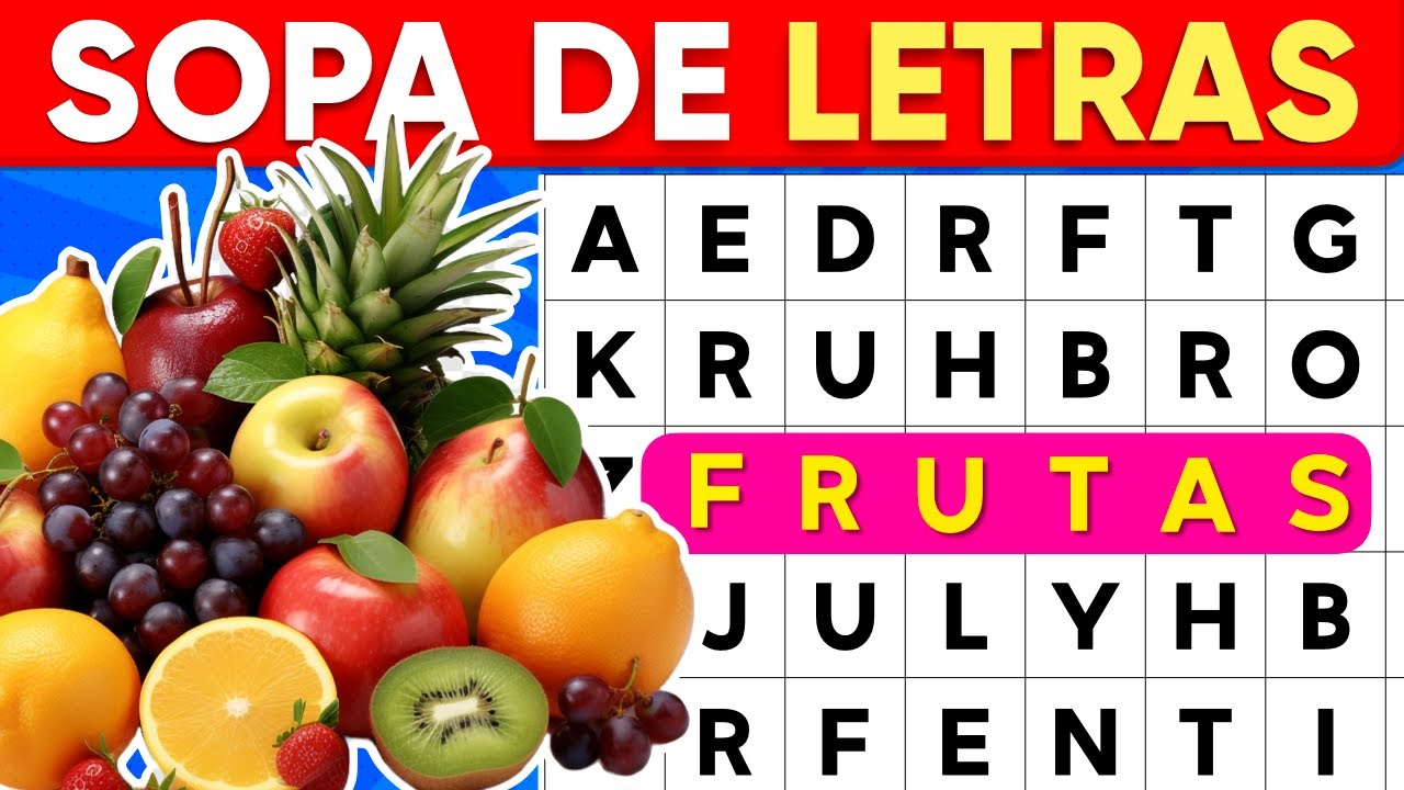 Sopa de letras con frutas y verduras