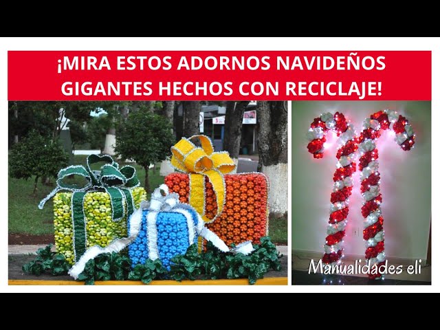 Decoraciones navideñas recicladas para el jardín
