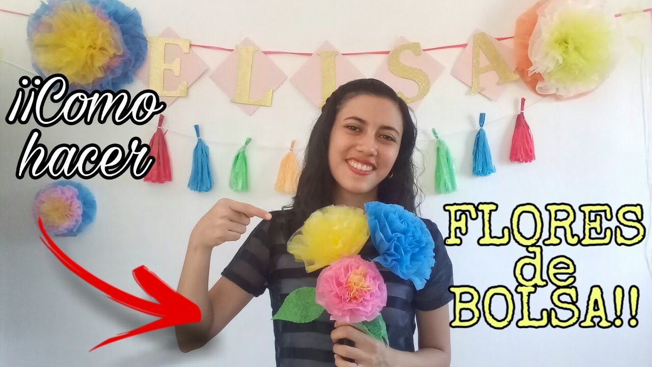 Haz flores con bolsas de plástico paso a paso