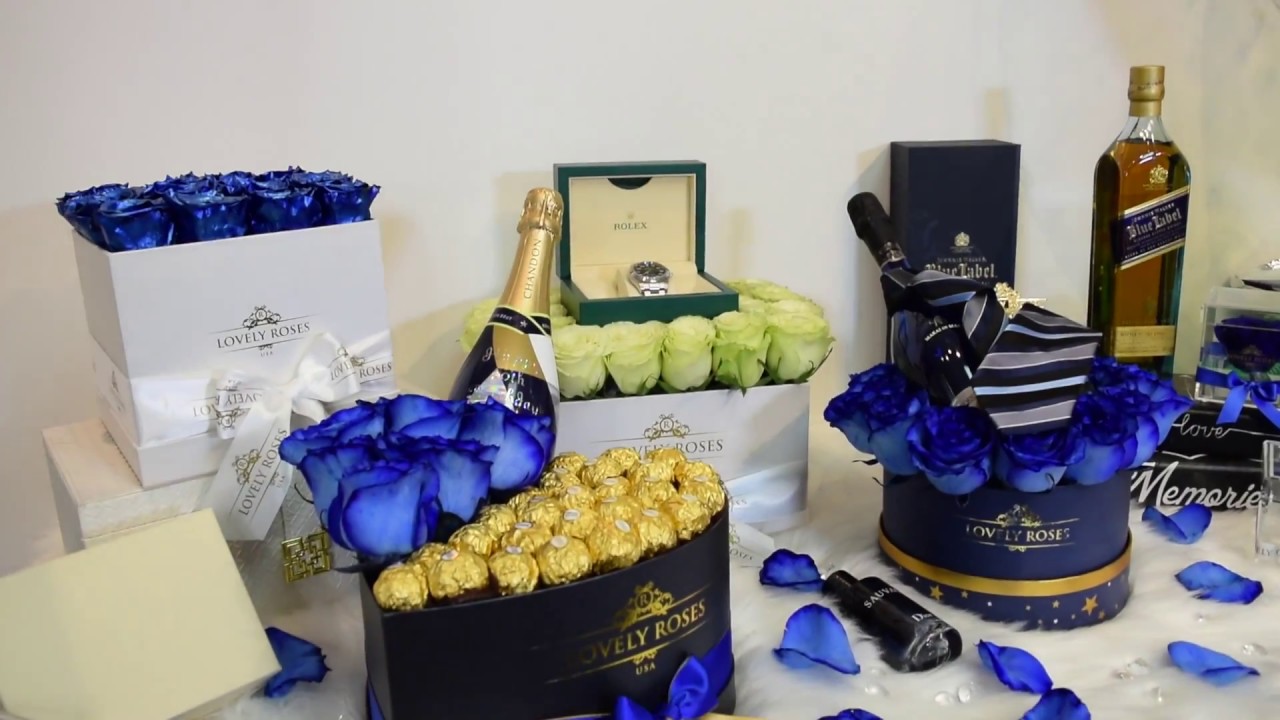 Ramos de rosas azules para hombres